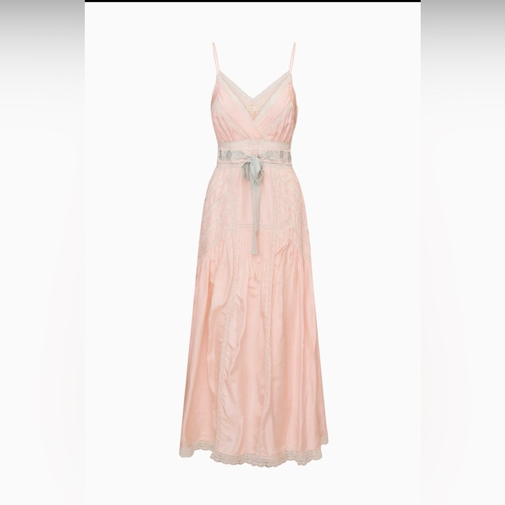 Love shack fancy Arlissa silk lace detailed maxi dress